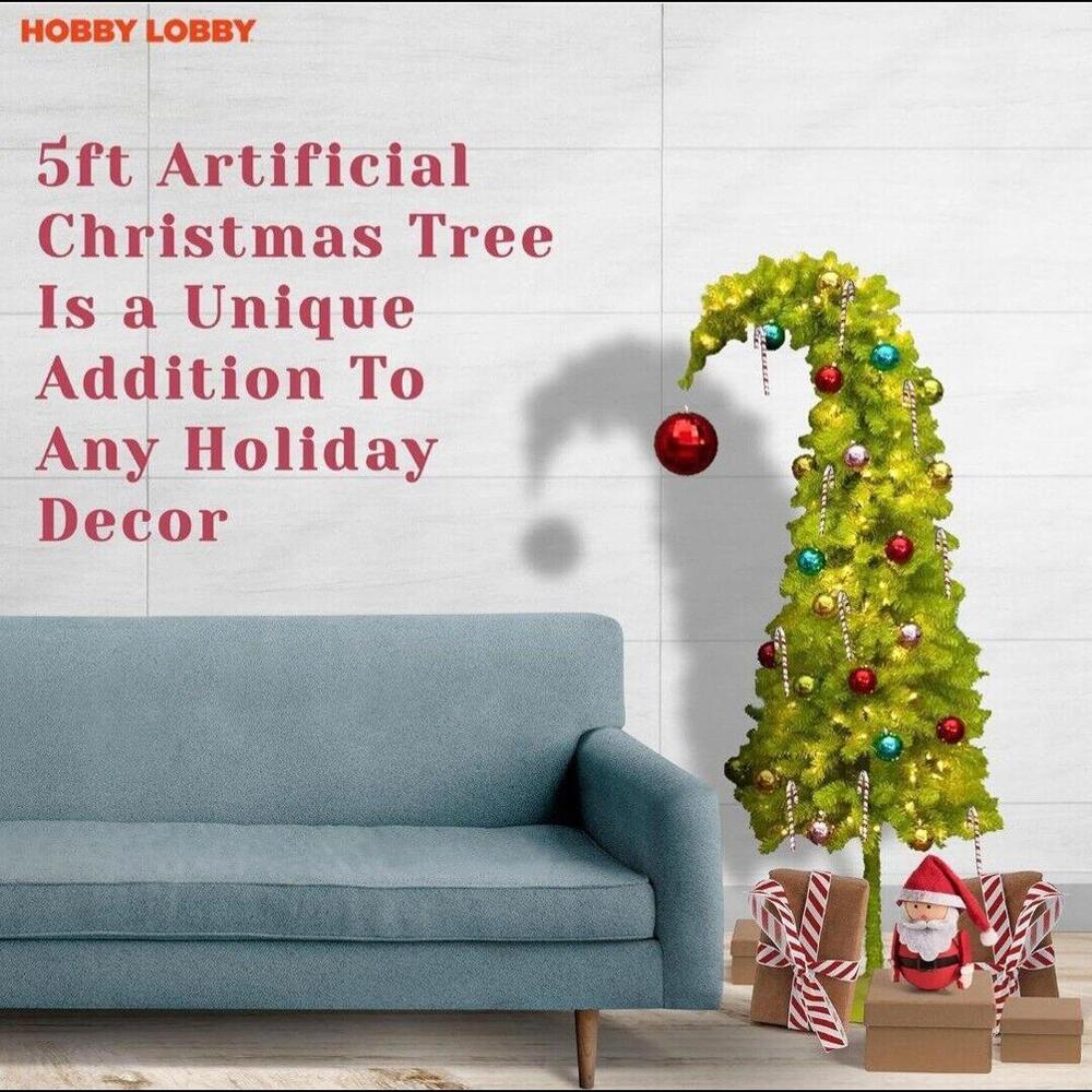 Hobby Lobby Grinch Christmas Tree 5' LED Bright Green Whimsical Indoor ShipsFast
